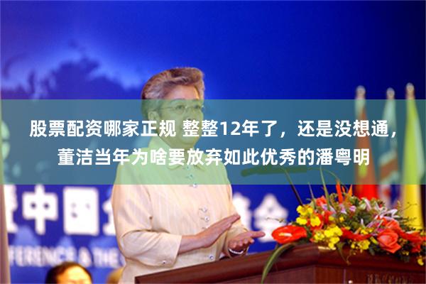 股票配资哪家正规 整整12年了，还是没想通，董洁当年为啥要放弃如此优秀的潘粤明