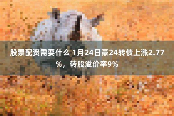 股票配资需要什么 1月24日豪24转债上涨2.77%，转股溢价率9%